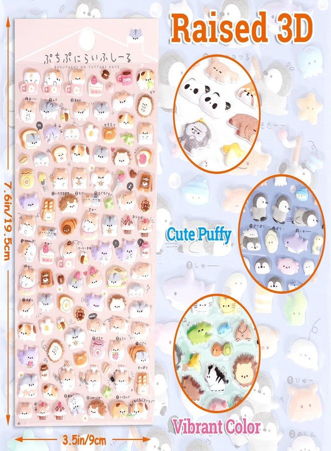 Jactales 600+ Cute Mini Puffy Stickers-Small 3D Tiny Micro Bulk Sticker Set for Kids Girls Adults-Includes Kawaii Japanese Cartoon Ghost Animal Cat Dog Penguin Birds for Phone Case-Removable-6 Sheets - Image 2